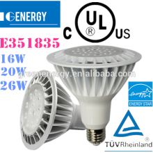 ul certifié led par38 lumière 2000lm 100-240 volt blanc boîtier 20 w par led